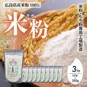 米粉・もち粉専用工場で作る 国産こめ粉 3kg（300g×10袋） 洋菓子 料理 製パンアレルギー グルテンフリー 小麦粉不使用 お取り寄せ 製菓材料 パン作り 国産 米粉パン  140002