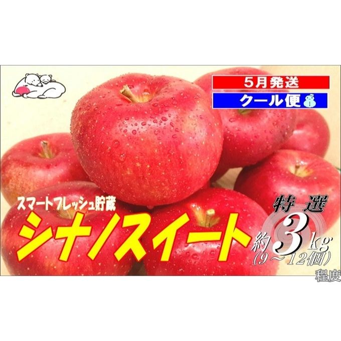 【ふるさと納税】【5月発送クール便】白熊 贈答用シナノスイート約3kg スマートフレッシュ 糖度13度【弘前市産 青森りんご 果物 フルーツ 果物類 デザート 食後 おやつ 青森のりんご 】　お届け：2026年5月9日～2026年5月31日