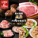 【ふるさと納税】【定期便6回】鹿屋の肉を味わう 肉三昧セットA【鹿児島県鹿屋市の特産品（肉）を毎月、計6回お届け】 定期便 お楽しみ 黒豚 豚スライス 味噌漬け 鶏肉 南蛮 味付き肉 黒毛和牛 サーロイン 黒牛 ハンバーグ 豚肉 セット【鹿屋市定期便】