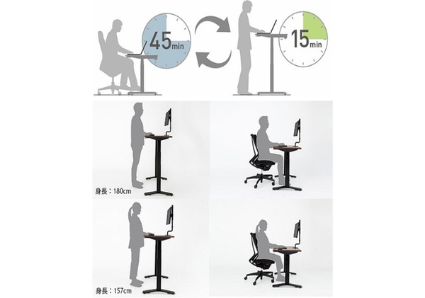 コクヨ 在宅ワーク用電動昇降デスク スタンジットW(ダブル)／1207_ナチュラルオーク・ホワイト