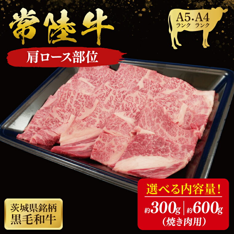 【ふるさと納税】【選べる内容量】常陸牛 肩ロース 焼肉用 ( 茨城県共通返礼品 ) ｜国産 肉 焼肉 焼き肉 バーベキュー BBQ ブランド牛 ギフト 贈り物 お祝い 黒毛和牛 最高級ブランド 大子町（CU009）
