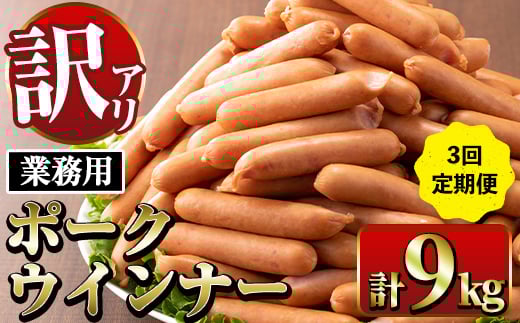 
            i1203 ＜定期便・計3回(連続月or隔月選べる！)＞《業務用・訳あり》New ポーク ウインナー (1kg×3P×3回・計9kg)ウインナー 豚肉 国産 肉加工品 訳アリソーセージ ウインナーソーセージ 簡易包装 業務用 おかず お弁当 晩御飯 生ハム 【ナンチク】
          