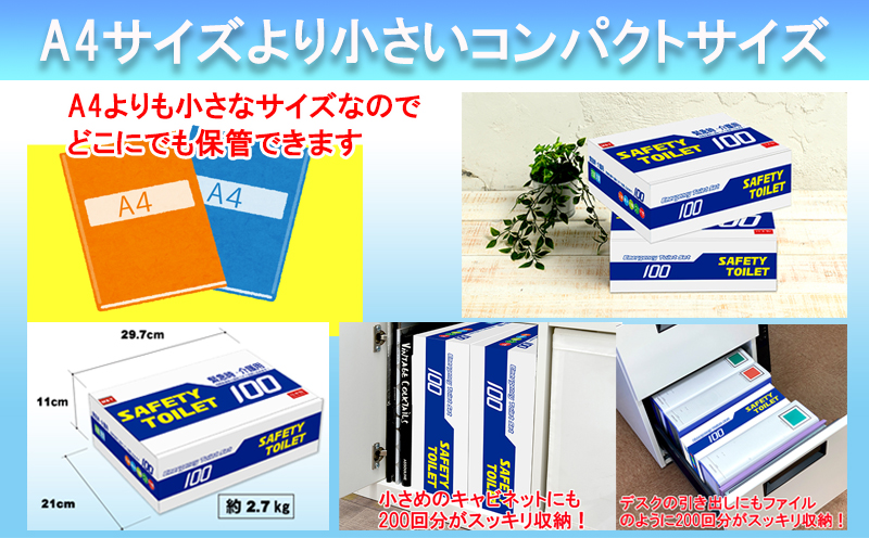 【防災トイレ】SAFETY TOILET 100【非常用  携帯トイレ 防災 災害 日本製】 020C370