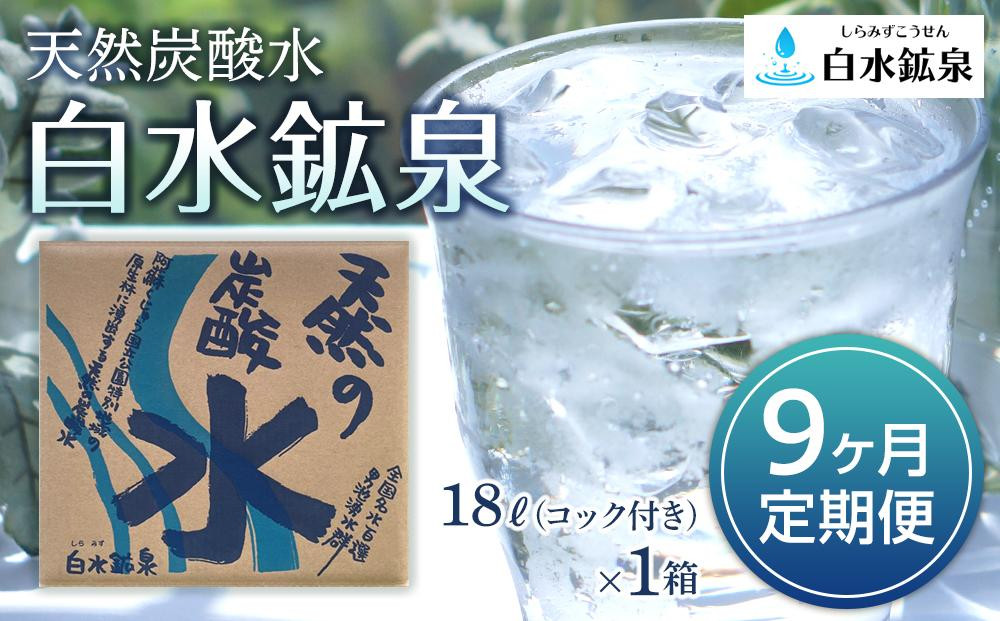 
＜9ヶ月連続お届け 定期便＞天然炭酸水　白水鉱泉　18Ｌ×1箱
