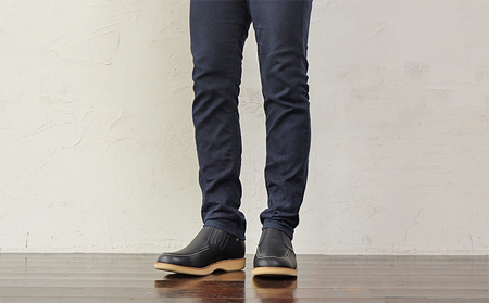 サイドゴア 本革 幅広 4E ワイド カジュアルシューズ スリッポン メンズ No.523 ブラック 25.5cm