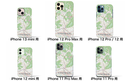 【川西】地図柄iPhoneケース（バックカバータイプ・ナチュラル） iPhone 13 Pro Max 用［No.324-05］