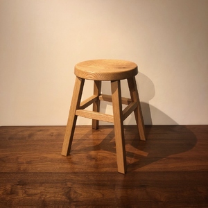 四方転びのスツール（ホワイトオーク材）/　丸椅子　スタッキング　伝統工法　無垢材【GOOD WOOD WORKS】_HA0715