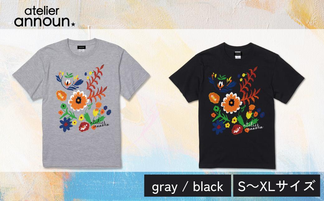 
                  ANNOUNオリジナルTシャツ【Flower T(gray・black）】| Tシャツ アート アトリエ アンノウン オリジナルTシャツ 就労支援B型 クオリティー株式会社 福祉 アパレル 埼玉県 草加市
                