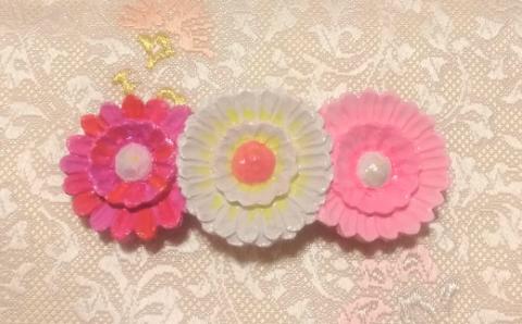 10月の帯留め（ガーベラ）（兼ブローチ）【hms014A】