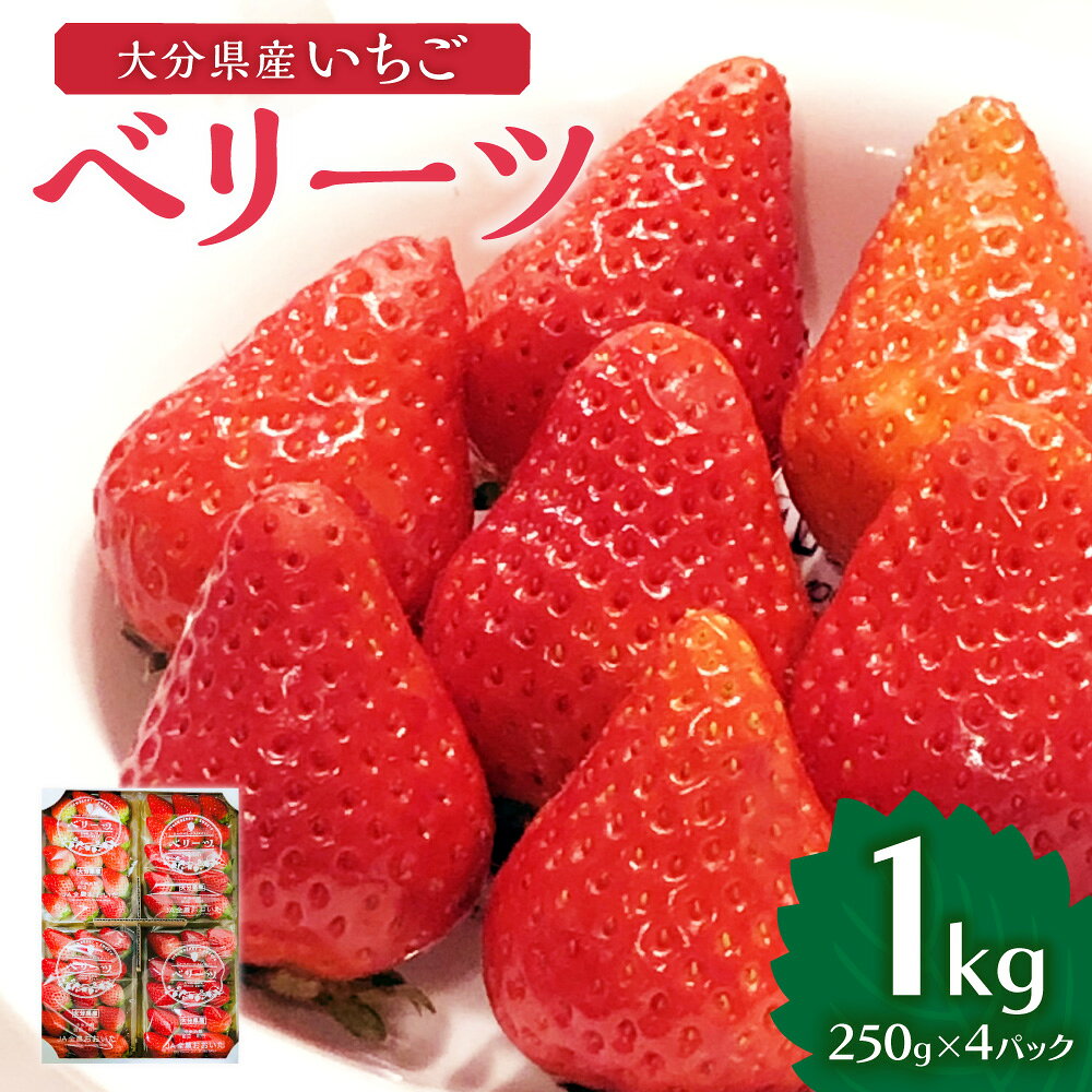 【ふるさと納税】ベリーツ 計1kg（250g×4パック）【2027年2月下旬～3月下旬まで順次発送】いちご イチゴ 苺 ストロベリー くだもの 果物 果実 フルーツ 冷蔵 大分県産 国産 九州 大分県 臼杵市 送料無料