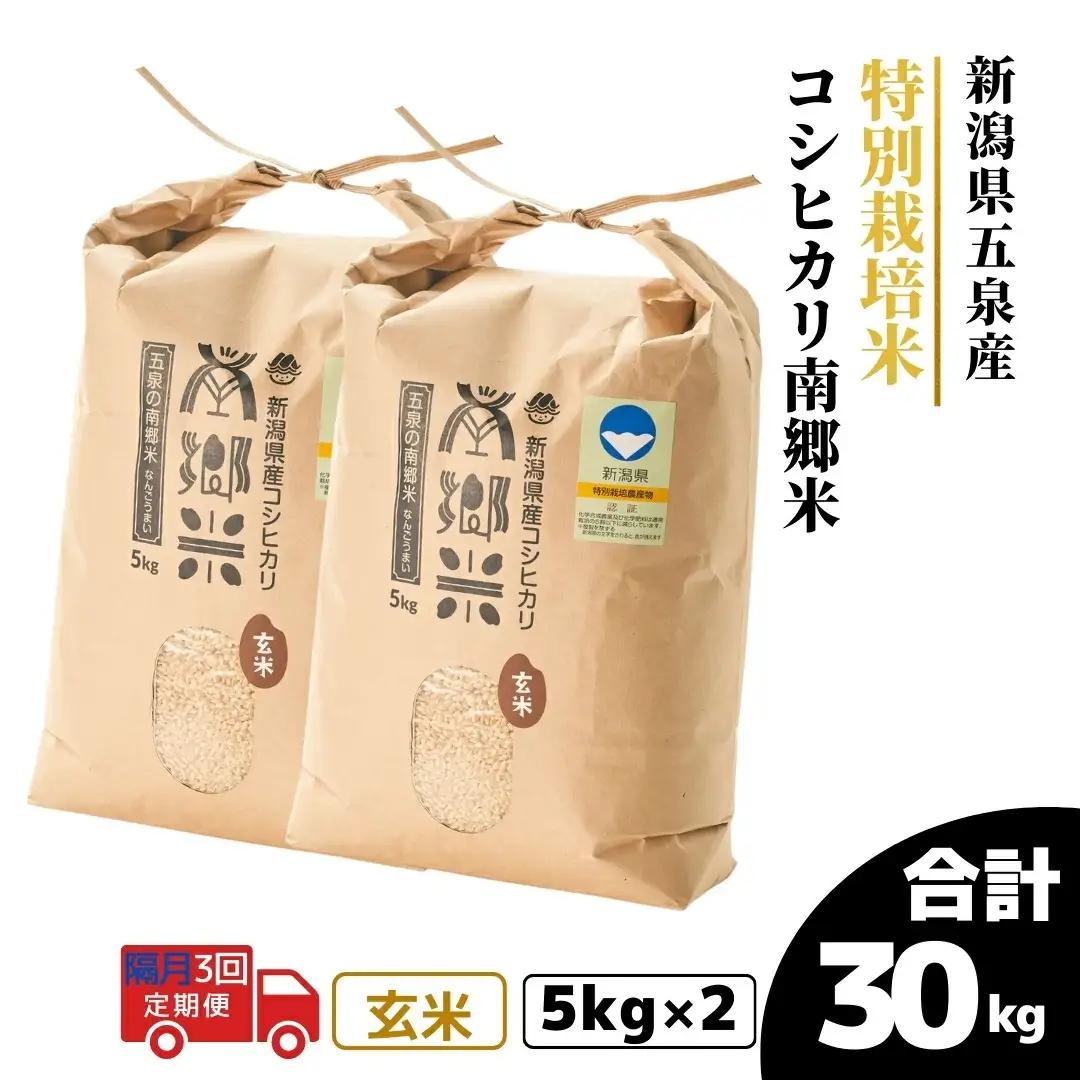 令和8年産米【隔月3回定期便】特別栽培コシヒカリ 玄米10kg（5kg×2袋） | コシヒカリ 玄米 米 新潟県産 五泉市 特別栽培米 新米