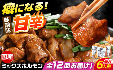 【12回定期便】昔ながらのミックスホルモン 3袋（6人前） / モツ もつ レバー ホルモン / 御嵩町 / 藤よし[AVAA087]