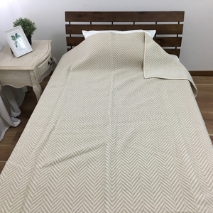 [睡眠環境・寝具指導士 推奨] ウール100% (毛羽部分) 毛布 シングル ベージュ WOOL-1BE [3705]