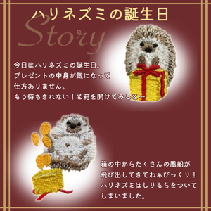 おはなし靴下 ギフトボックス ハリネズミ キッズ ネイビー