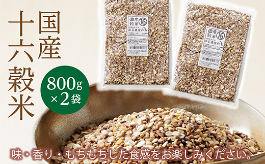 国産 十六穀米 【 雑穀米 国産 】 800g×2袋 もち麦 発芽玄米 押し麦 かたきび もち粟 もちきび 小豆 丸麦 黒大豆 黒米 そば米 アマランサス はと麦 ひえ 緑米 赤米 ８００ｇ×２袋 _b-364