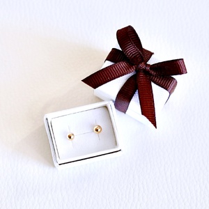 【ジュエリー】K18 18金 ゴールド 地金 シンプル ボール ピアス (4mm) 保証書付 KO-0002 242-008-b