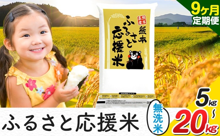 
            米 無洗米 熊本 ふるさと応援 米 【9ヶ月定期便】 選べる 内容量 5kg 10kg 15kg 20kg 《お申し込み月の翌月から出荷開始》 熊本県産 白米 精米 山江村 ブレンド米 備蓄 国産 おうちご飯 返礼品 発送 配送 SDGs わけあり むせんまい お米 おこめ 家庭用 
          