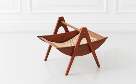 No.864-02 【マルニファニシング】NO.544 マガジンラック（ライトブラウン） ／ 本棚 本 雑誌 ラック 収納 家具 インテリア 一点モノ リメイク リノベーション 復刻モデル チーク ラ