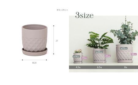 植木鉢 Φ20 crescere クレッシェル 選べるカラー セラミック フラワーポット プランター 鉢 受け皿 中型 観葉植物 おしゃれ くすみカラー ガーデニング用品 ガーデニング 園芸 インテリ