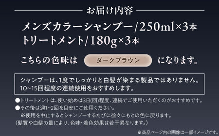 ダリヤ サロンドプロ メンズカラーシャンプー・カラートリートメント 各3個セット【ダークブラウン】 / 稲沢市 / 日興商事株式会社 [BMBK009-01]