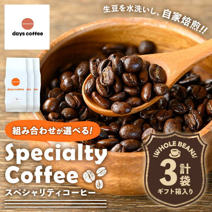 【ふるさと納税】＜選べる4種！＞自家焙煎コーヒー豆「スペシャリティコーヒー」(200g×3袋・合計600g)飲料 コーヒー コーヒー豆 スペシャルティ 自家焙煎 ブレンドコーヒー オリジナルブレンド エチオピア グアテマラ インドネシア ケニア 常温保存 【days coffee】