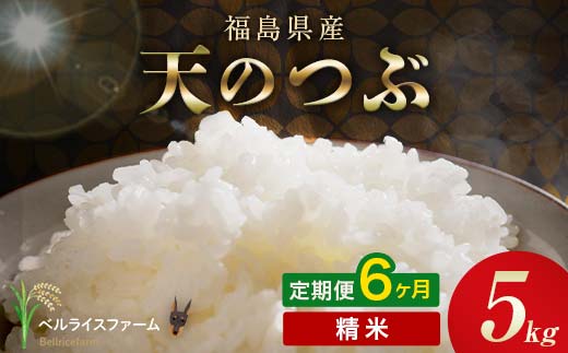 
                  〈先行予約〉令和8年産【お米の定期便】6ヶ月配送 農家直送 ベルライスファーム 天のつぶ 精米 5kg F6U-454
                