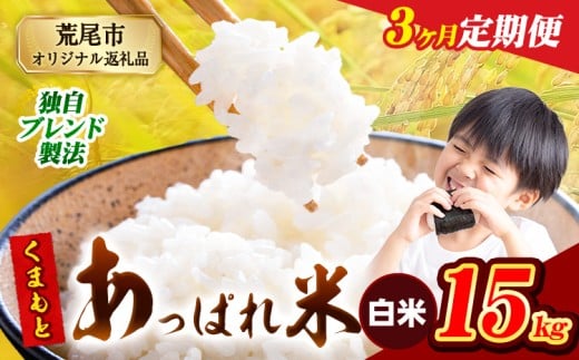 【3ヶ月定期便】熊本県産 くまもとあっぱれ米 ブレンド米 15kg 熊本県産 ふるさと納税 白米 精米 米 こめ ふるさとのうぜい コメ お米 おこめ《11月から出荷開始》