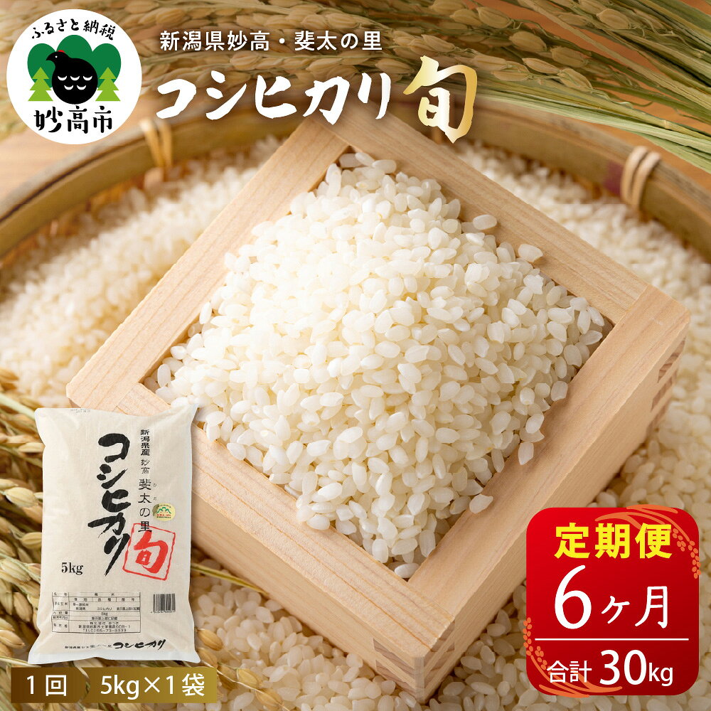 【ふるさと納税】 米 【 定期便 】 令和8年産 新潟県 妙高産 斐太の里 コシヒカリ 「旬」 5kg × 6回 ( 計 30kg ) 【発送時期が選べる】 コメ お米 白米 精米 ご飯 ごはん こしひかり 2026年産 弁当 小分け お取り寄せ 艶 香り 粘り 甘み 低温倉庫保管 新潟 妙高市