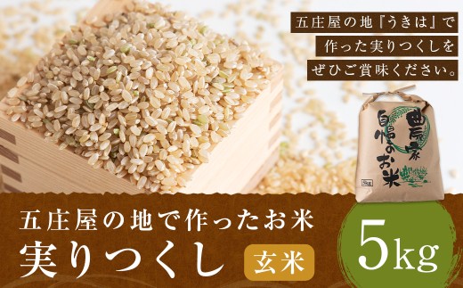 五庄屋の地で作った お米 実りつくし 玄米 5kg 米  ご飯 国産 九州産 福岡県 うきは市 【2026年1月下旬発送開始】