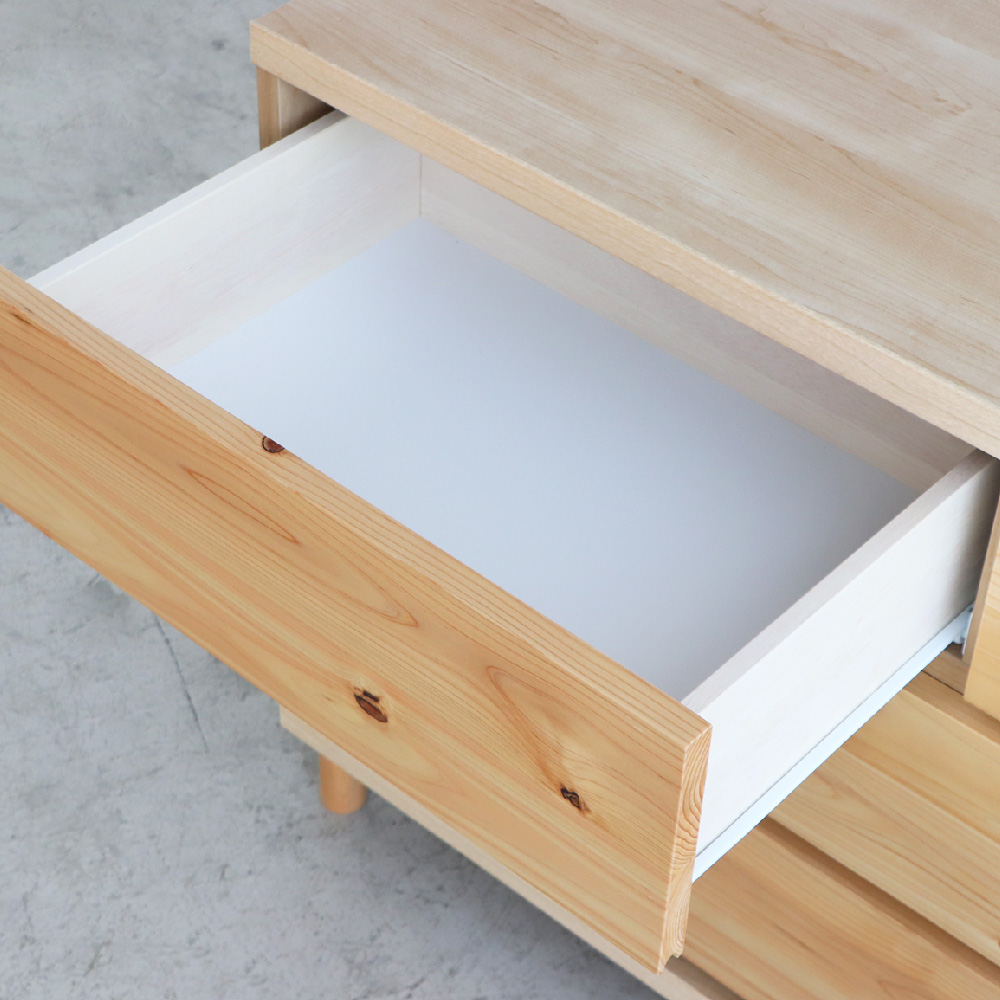 【東馬家具】チプレ 110チェスト【天然 ヒノキ シンプル 国産 自然素材 安心 安全 品質 ナチュラル 収納力 インテリア 完成品 脚のみ取付】(H060633)
