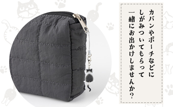 しっぽユラユラしがみつき猫 ハチワレ猫ストラップ　35P7321