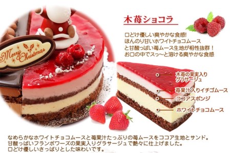 クリスマスケーキ 『ダブルショコラ』 5号 ２つの味わい♪ チョコレートケーキ【お届け予定：12/20～12/24】冷凍発送 北海道 新ひだか町 クリスマスケーキ クリスマスケーキ クリスマスケーキ 