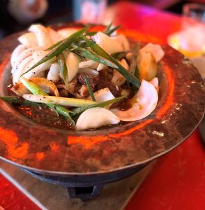 福知山　ホルモン鍋4人前（約880ｇ）セット / ふるさと納税 鍋 お鍋 鍋物 肉 お肉 ホルモン ホルモン鍋 金ちゃん 秘伝のタレ 絶品 お取り寄せ 京都府 福知山 FCEG003