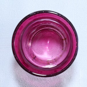 花器「光琳」筒型（カラー：金赤）【グラスアート黒木】_A0114-008