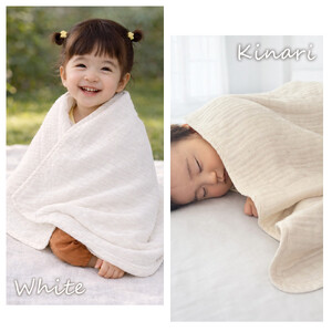 「和」綿100％ 6重ガーゼケット ベビーケットサイズ ホワイト オーガニックコットン