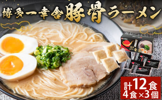 博多 一幸舎 豚骨 ラーメン 4食×3個 計12食入り ラーメン とんこつ 博多ラーメン 福岡県