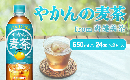 やかんの麦茶爽健美茶 PET 650ml 24本×2ケース 合計48本 【コカコーラ】アウトドア 日本茶 お茶 麦茶 むぎ茶 ペットボトル カフェインゼロ ノンカフェイン カフェインレス 麦茶 常温 送料無料 こども 美容 むくみ