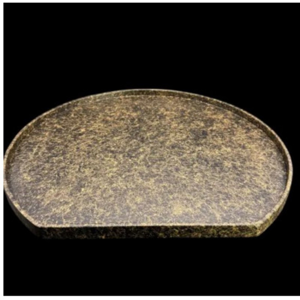 木製 半月トレイ 乱糸（マット仕上げ）漆黒［NF73］