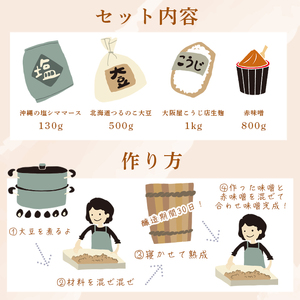 手作り味噌セット 合わせ味噌 仕上がり約3kg ： みそ 合わせ味噌 仕込み味噌