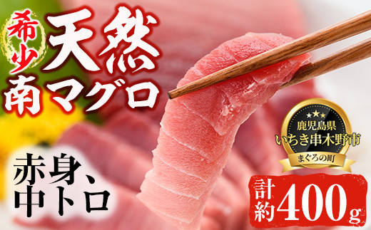 天然! 南マグロ 冷凍 中トロ 200g 赤身 200g 合計400g  希少 な ミナミマグロ の 味わいセット 南まぐろ 刺身 小分け 【新洋水産】 【00-019-01】