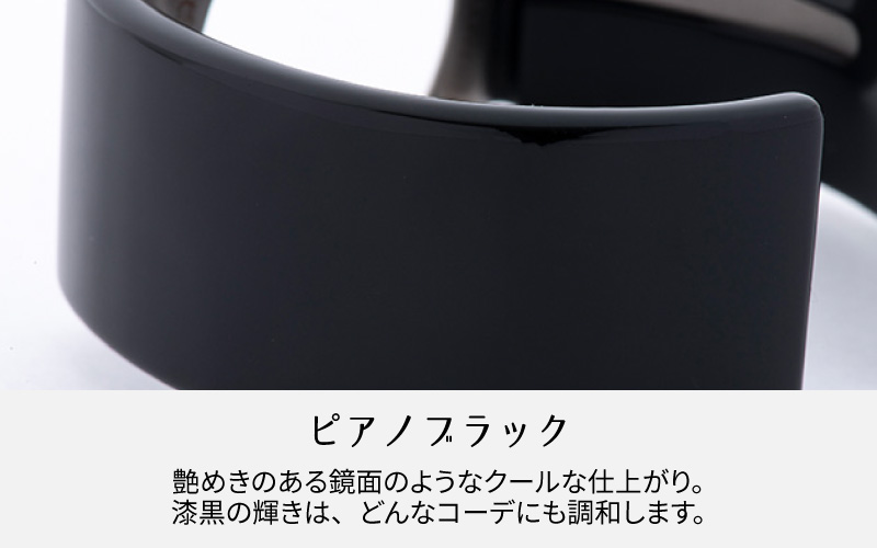 Apple Watch 専用バンド 「Air bangle」 ピアノブラック（42 / 44 / 45モデル）アダプタ シルバー