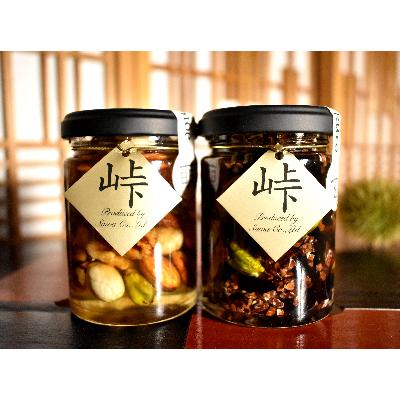 ふるさと納税 日高町 ナッツ・ドライフルーツの蜂蜜漬　峠プレミアム2種セット【萌(MOE)】【玄(KURO)】(日高町)