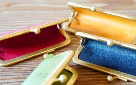 イタリアンオイルレザーのがま口印鑑ケース ［レッドカラー］ 1個 レザー 皮 天然皮革 牛革 イタリアンレザー 真鍮メッキ口金 ケース 入れ物