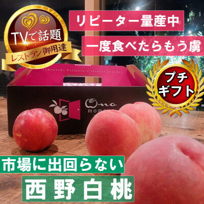 【ふるさと納税】【市場に出回らないレアな西野白桃】人気品種指定ギフト4年連続TV出演話題ブランド2025年7月中旬発【配送不可地域：離島・北海道・沖縄県・中国・四国・九州】【1465267】