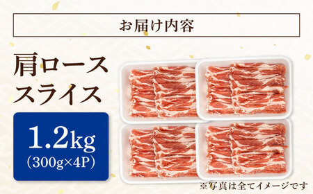 瑞浪ボーノポーク 肩ロース スライス 1.2kg (300g×4) 瑞浪市 / マルチョウ渡辺精肉店 冷凍 豚肉 国産 小分け お取り寄せ[AZCW045]