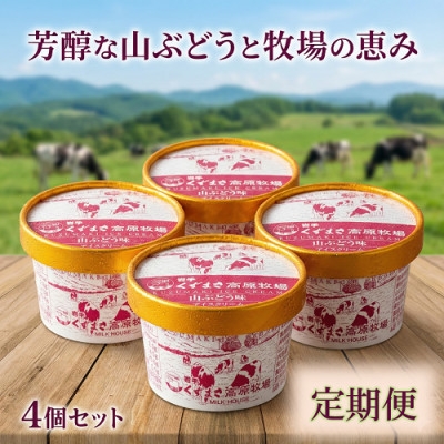 
                  ＜毎月定期便＞くずまき高原牧場 アイスクリーム4個セット＜山ぶどう味＞全2回【4078437】
                