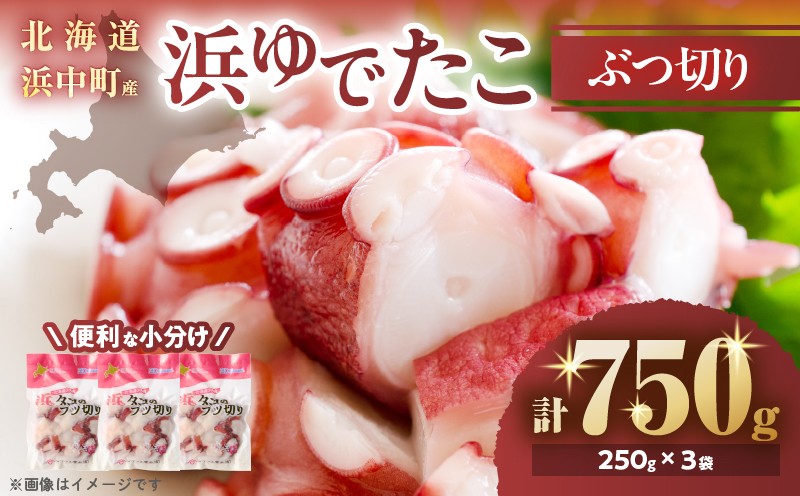 
            【配送時期が選べる】【北海道浜中町産】浜ゆでたこぶつ切り（250g×3袋）_H0023-022
          