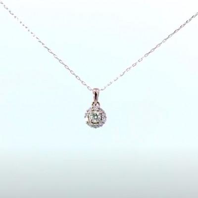 ふるさと納税 松山市 K18ピンクゴールド 0.1/0.08ct ダイヤモンド ペンダントネックレス 花タイプ