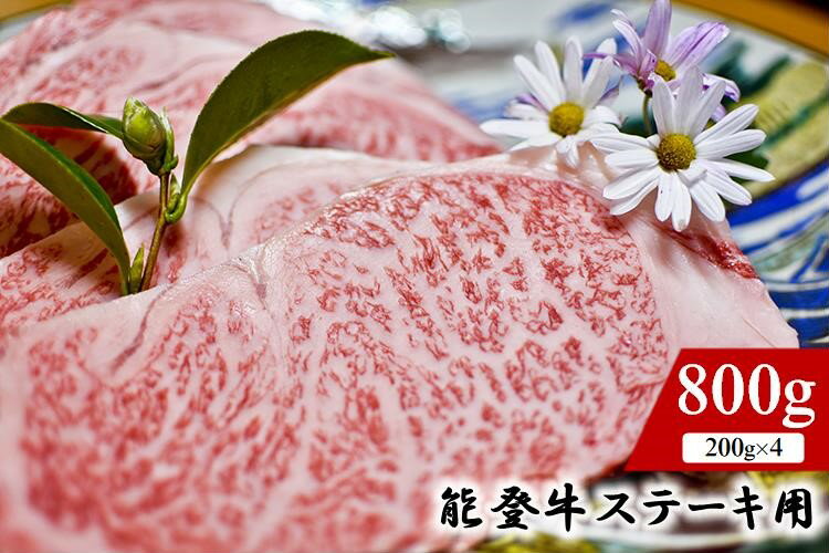 【ふるさと納税】能登のブランド牛をご自宅で！ 能登牛 ステーキ用 800g（200g × 4枚）