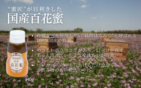 【1.2-20】国産 百花はちみつ 蜜キレボトル入840g（140g×6本）創業110年の老舗養蜂場の蜜匠が厳選「国産百花蜂蜜」　純粋はちみつ　蜜キレボトル　松治郎の舗　ハニー　たれにくい　便利ボトル